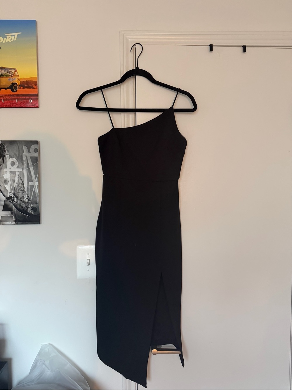 Princess Polly Black One-Shoulder Midi Dress